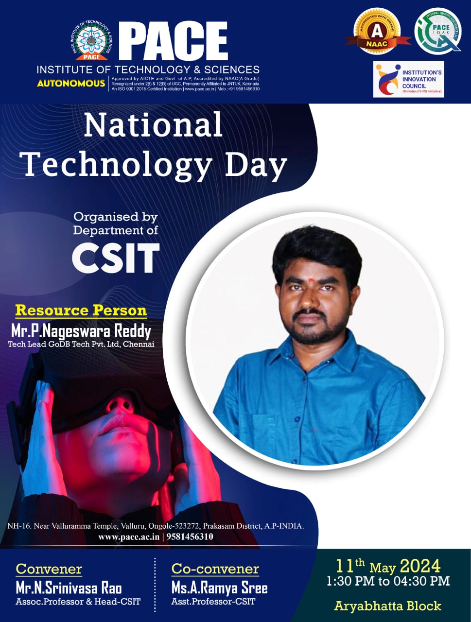 National Technology Day Organised Department of CSIT